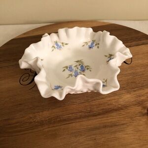 Vintage Fenton Ruffled Edge Ceramic Trinket Dish